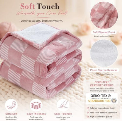 Pink Electric Blanket Heated Twin 62"X84", Heating Blanket Twin, Diagonal