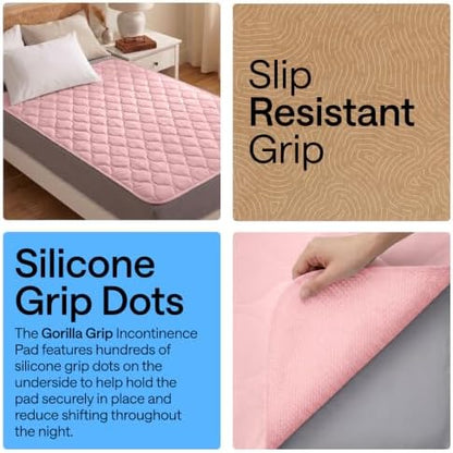 GORILLA GRIP Washable Reusable Underpads, 34x52, Pink