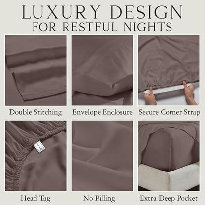 KARISSA MAE Luxury Bamboo Viscose Twin XL Size Sheet Set