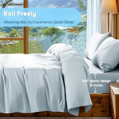 SONORO KATE 1000 Series 100% Egyptian Cotton Queen Sheet Set,4 Pieces
