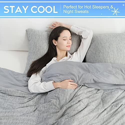 CHOSHOME Cooling Comforter Cooling Blanket, Q-Max 0.45 Cool Sleeping Summer Blanket for Hot Sleeper Night Sweats, Twin XL 60" x 90", Grey