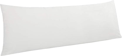 NTBAY 1 Pack Zippered Velvet Body Pillow Cover, Super Soft and Cozy Luxury Fuzzy Flannel 20x54 Long Pillowcase with Zipper, 20x54 Inches, White