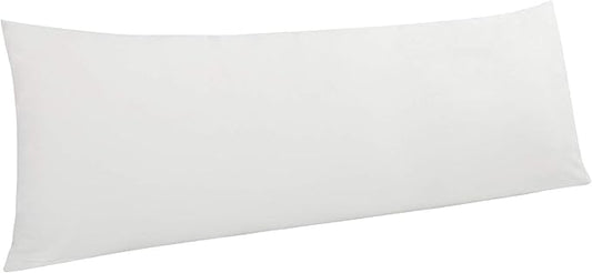 NTBAY 1 Pack Zippered Velvet Body Pillow Cover, Super Soft and Cozy Luxury Fuzzy Flannel 20x54 Long Pillowcase with Zipper, 20x54 Inches, White