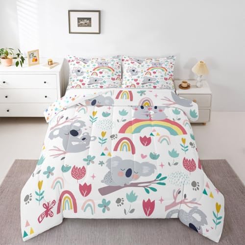 Feelyou Kids Cute Koala Comforter Toddler Bedding Set for Children Toddler