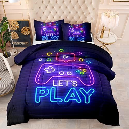 Kids Comforter Set for Boys,Gaming Bedding Sets for Boys,Teen Boy Comforter Set Full,BoyFull Bedding Set,Gaming Comforter Sets
