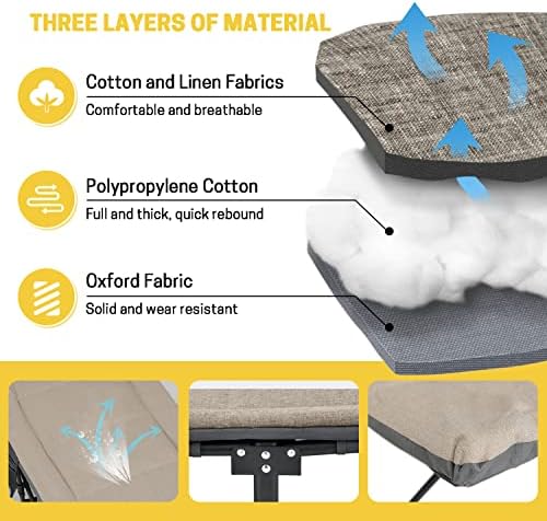 ATORPOK Folding Camping Cot for Adults with Cushion and Pillow