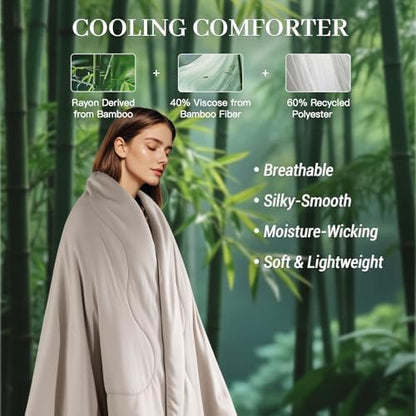NEXHOME PRO 100% Viscose from Bamboo Comforter Twin Size - Ultra-Soft, Breathable, Lightweight All-Season & Summer Duvet Insert, Natural Temperature Regulating for Cooling Sleep
