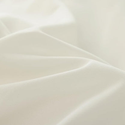 JANZAA Twin Comforter Set Creamy White Ruffle Comforter with 1 Pillowcase Soft Twin Size Bed Set Vintage Farmhouse Bed Comforter Set Fluffy Shabby Chic Bedding for All Season