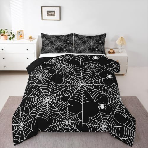 Feelyou Boys Spider Web Printed Comforter Set King Size for Kids Girls