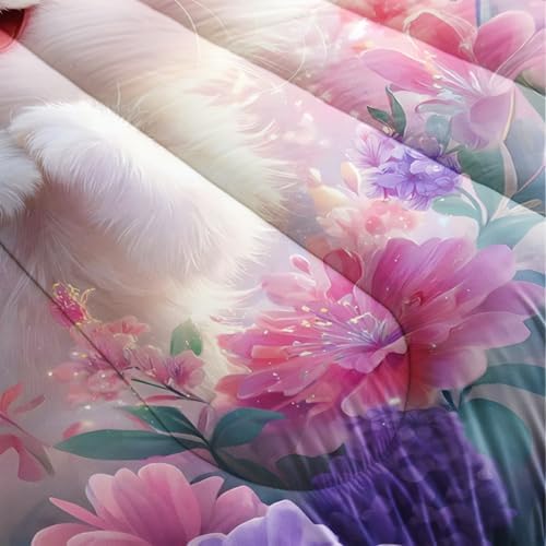 Kids Pink Cats Bedding Set Twin Size with 2 Pillowcases.