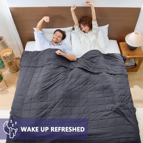 yescool King Size Weighted Blanket for Adults 25lbs, 88” x 104”, Grey