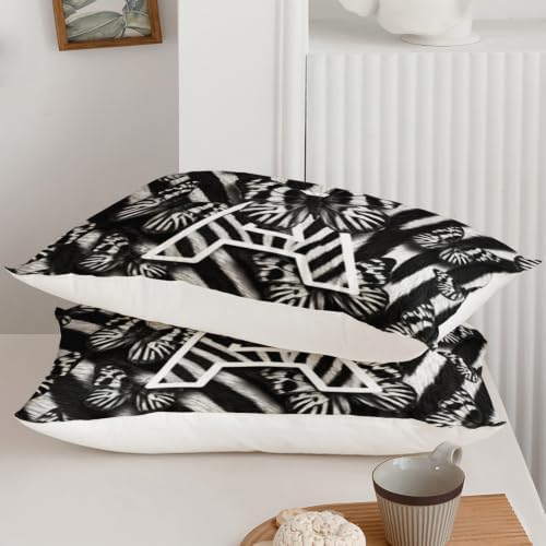 BSNTHO Butterfly King Size, Comforter Set Zebra Stripes Kids Comforter 3Pcs