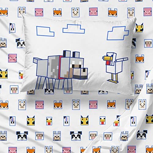 Minecraft Twin Comforter Set 5 Piece Soft Kids Bedding for Girls, Multi