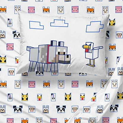 Minecraft Twin Comforter Set 5 Piece Soft Kids Bedding for Girls, Multi