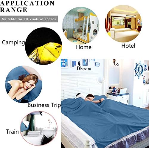 Sleeping Bag Liner, Lightweight Portable, Soft Travel and Camping Sheet, with Compact and Carry Bag, for Travel, Hotel