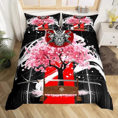 Feelyou Cherry Blossoms Duvet Cover Twin Size Boys Girls Teens
