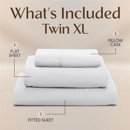 Utopia Bedding Twin XL Sheets - 3 Piece Bedding - Brushed Microfiber - Shrinkage and Fade Resistant - Easy Care (Twin Extra Long White)