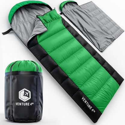 VENTURE 4TH Backpacking Sleeping Bag for Camping - Single, XXL & Double