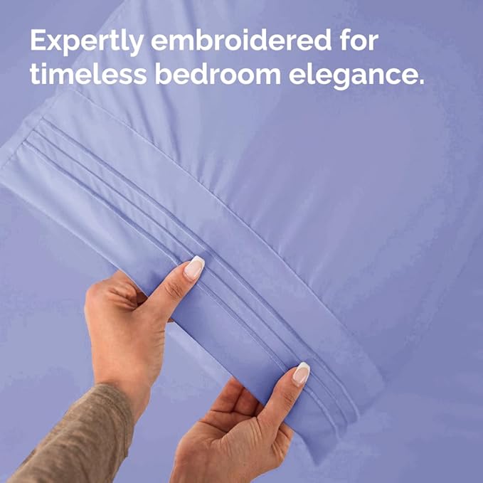 King Standard Pillow Cases Set of 2 - Ultra-Soft Hotel Quality Pillowcase Covers - Comfy, Cozy & Fade Free - Wrinkle Resistant - Machine Washable Pillow Protectors - 2 Piece Set - Lavender