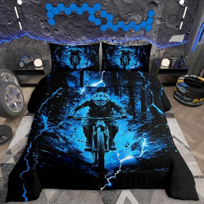 Feelyou Dirt Bike Kids Bedding Set Boys Girls Twin Size