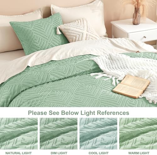 Litanika Queen Size Comforter Set, 3 Pieces Tufted Boho Bedding Set