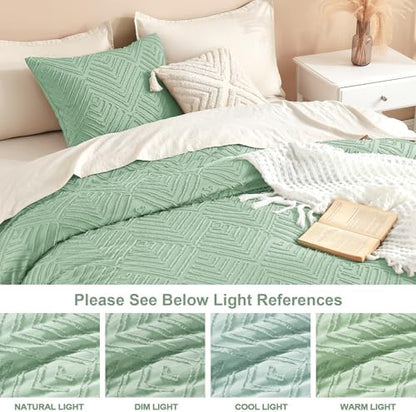 Litanika Queen Size Comforter Set, 3 Pieces Tufted Boho Bedding Set
