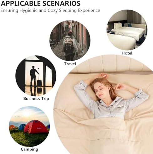 Sleeping Bag Liner, Ultralight & Compact Travel Sheet for Hotel