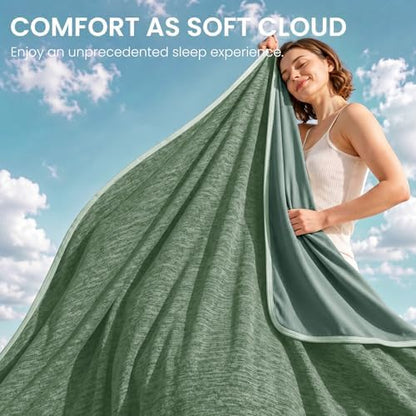Topcee Cooling Blanket for Night Sweats Absorbs Heat to Keep Adults, Children Cool on Warm Nights, Q-Max 0.5 Cooling Blankets for Hot Sleepers, Ultra-Cool Lightweight Sofa Throw Blanket (50"x70")