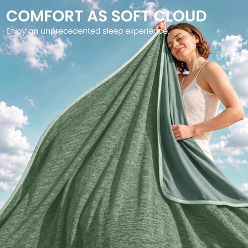TOPCEE Cooling Blanket(60"x90"Twin Size)for Night Sweats Absorbs Heat to Keep Adults, Children Cool on Warm Nights, Q-Max 0.5 Cooling blankets for Hot Sleepers, Ultra-Cool Lightweight Blanket for Bed