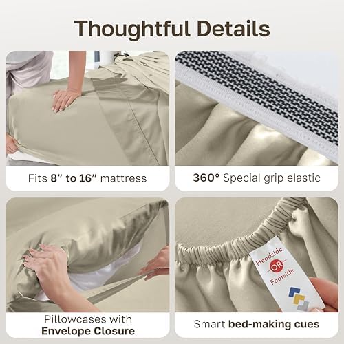 California Design Den Certified 100% Egyptian Cotton Cal King Sheets Set