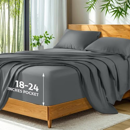 SONORO KATE 100% Viscose Derived from Bamboo_Sheets, Extra Deep Pocket,3PC