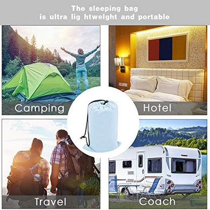 Travel and Camping Sheet Sleeping Bag Liner - Lightweight Compact and Portable Adult Sleeping Bag - Ideal for Traveling,Hostels and Camping