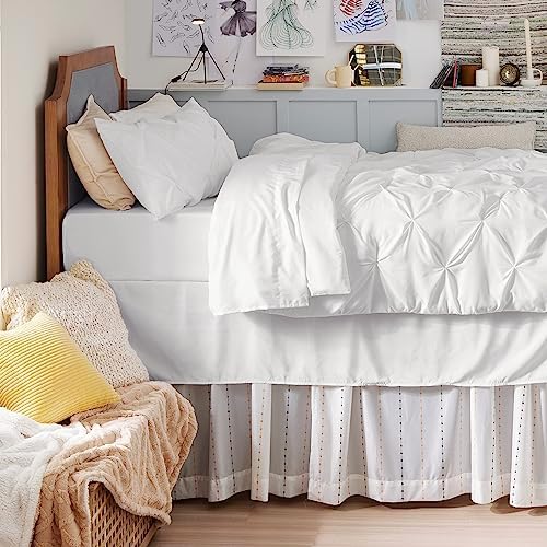 Bedsure Twin XL Comforter Set & Sheet Set, 5-Piece White Bed in a Bag