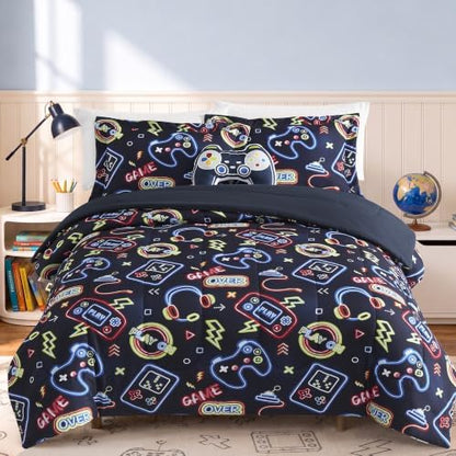 Twin Bedding Sets for Boys - 3 Pieces Gamer Bedding Twin Comforter Set