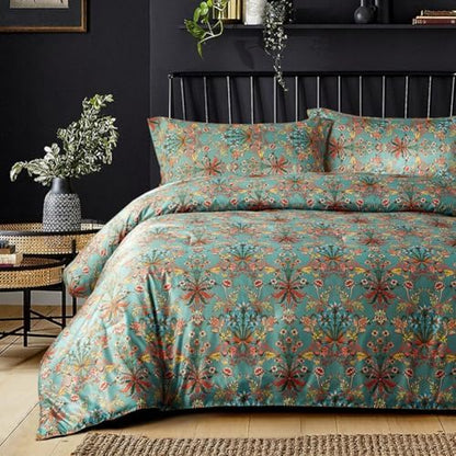 LifeTB Boho Floral Comforter Set Twin XL Vintage Flowers Plants Botanical Comforter 3 Pieces Cottagecore Bedding Set Soft Fluffy Lightweight Farmhouse Bed Set with 2 Pillowcases for All Seasons