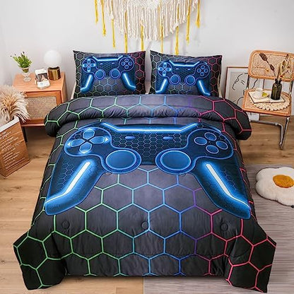 NTBED Queen Gamer Comforter Set for Boys Girls Kids 3D Gaming Bedding