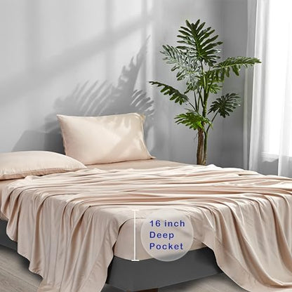 ACCURATEX Cooling Sheets for Hot Sleepers, Split King Size, Sandy