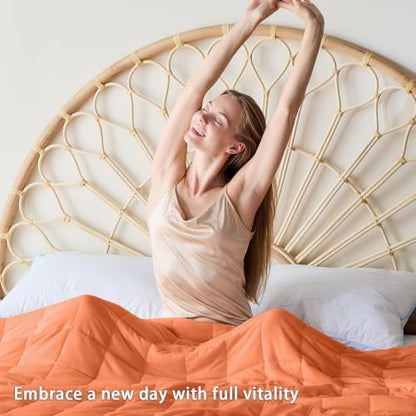 yescool Weighted Blanket for Adults 20lbs Twin Size, 48" x 72", Orange