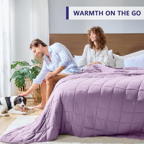 yescool King Size Weighted Blanket for Adults 20lbs, 80” x 87”, Purple
