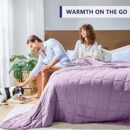 yescool King Size Weighted Blanket for Adults 20lbs, 80” x 87”, Purple