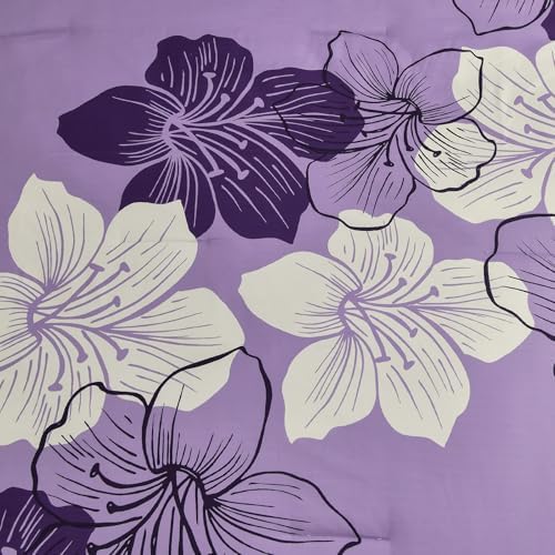 Luxudecor Floral Comforter Set Queen, 7 Pieces Lavender Purple Bedding Set