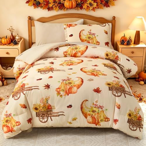 Cottolester Full Size Comforter Thanksgiving Comforters for Boys&Girls