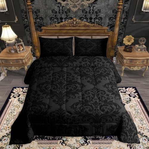 Feelyou Gothic Damask Comforter Set Queen Size Bedding Set