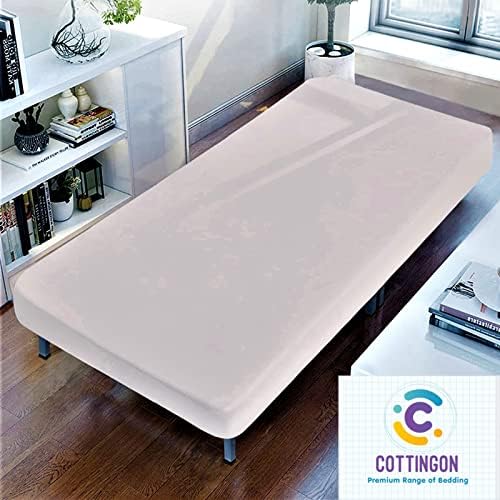 1 PC Cot Size 33" x 75" Fitted Sheet Only, 100% Egyptian Cotton, Blush Pink