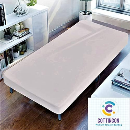 1 PC Cot Size 33" x 75" Fitted Sheet Only, 100% Egyptian Cotton, Blush Pink
