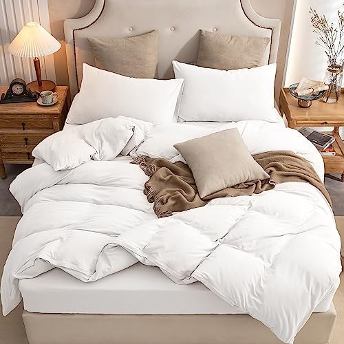 PURE ERA Jersey Knit Duvet Cover Set Solid Bright White California King