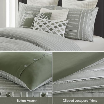 Madison Park Farmhouse King Cotton Comforter Set with Removable Cover, 9pc