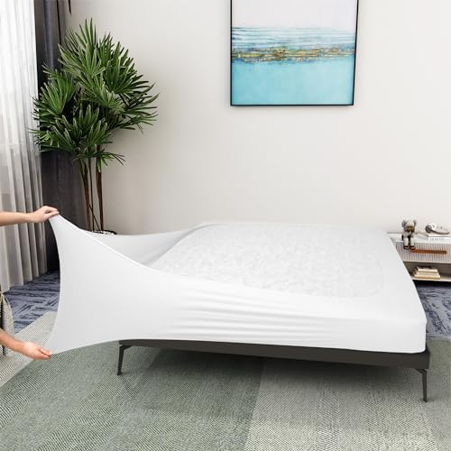 ALYVIA SPRING Twin Box Spring Cover Jersey Knit Stretchy, White