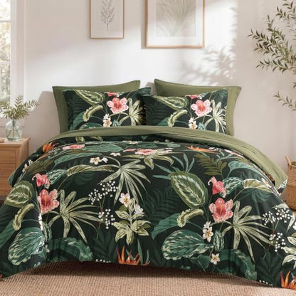 Full Size Comforter Sets - 7 Pieces Floral Bed in a Bag Full Bedding Set