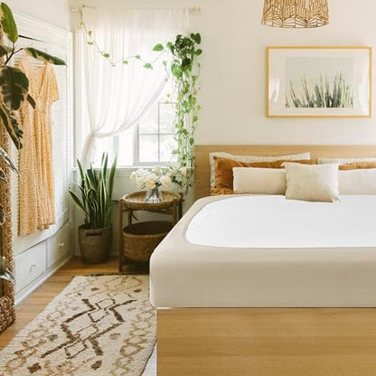 Box Spring Cover Full Size-Light Camel Stretch Wrap Around Bed Skirt